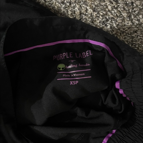 Purple label by healing hands scrub Black Drawstring Pants XSP - Picture 3 of 5